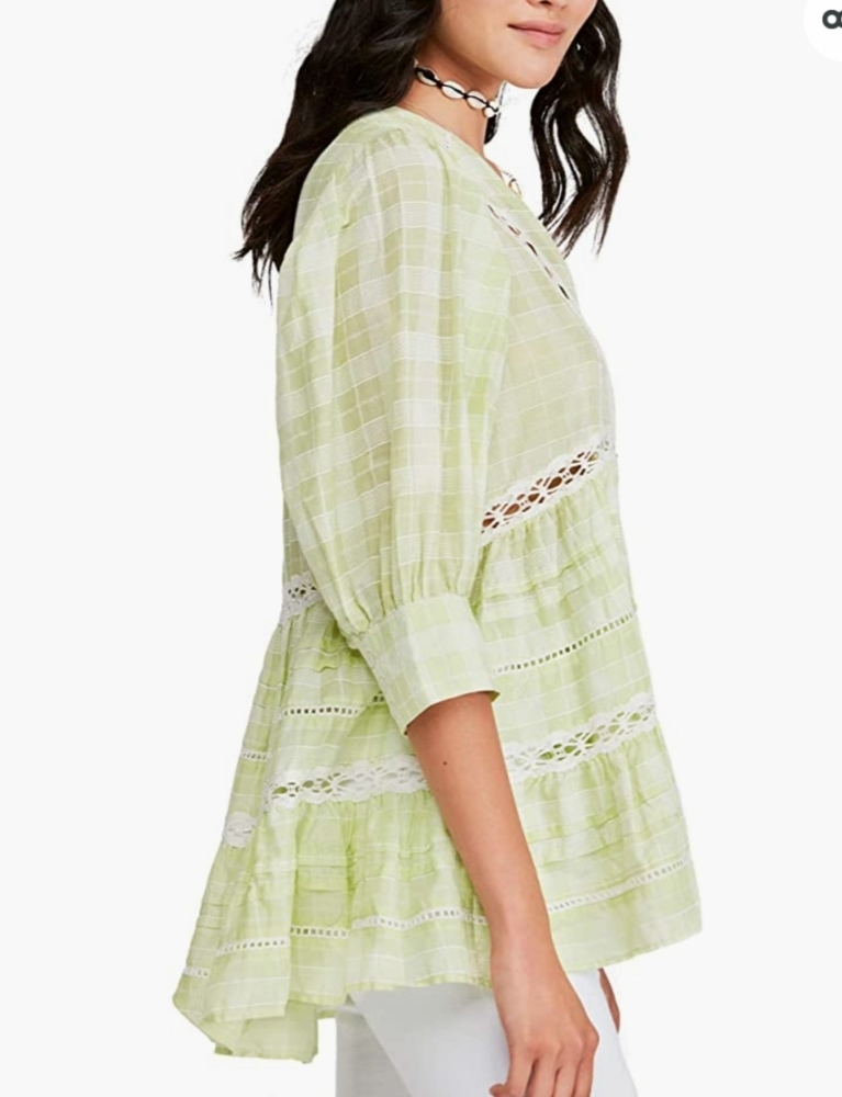 Free People Lime Colored Time Out Tunic Top  in XS - Picture 2 of 12